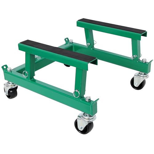 Motorcycle Engine Cradle Dolly 1500lbs, Engine Stand with 4×360° Swivel Wheels Heavy Duty Racks for Motorcycle Maintenance, Engine Stand (Green) - color: Green