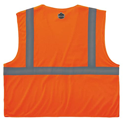 Ergodyne GloWear Economy High Visibility Reflective Safety Vest, Hook & Loop Closure - color: Orange, size: Small
