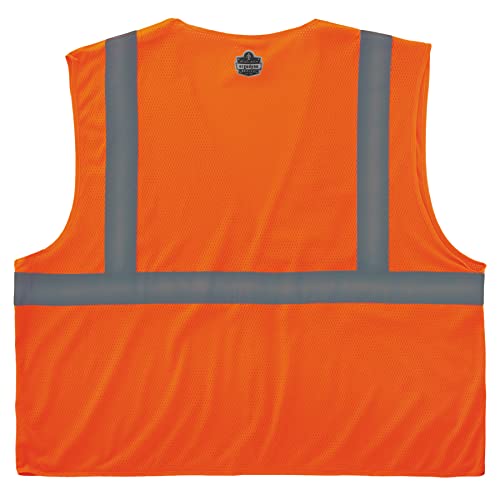 Ergodyne GloWear Economy High Visibility Reflective Safety Vest, Hook & Loop Closure - color: Orange, size: Small-Medium