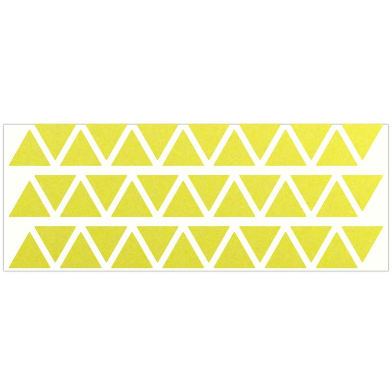 LiteMark Reflective Triangle Sticker for Bike, Helmet, Lemon Yellow, 1 Inch - Pack of 42 Pcs - color: Lemon Yellow