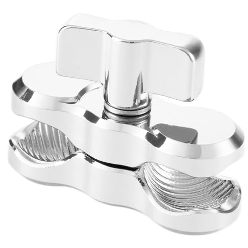 Tackform Chrome Double Socket Arm - Short Arm Compatible with 1" / 25.4mm / B Size Ball Components 25 Series | Pro-Grade Billet Aluminum | Securely Mount Phone, Tablet, Tuner, Action Camera, More