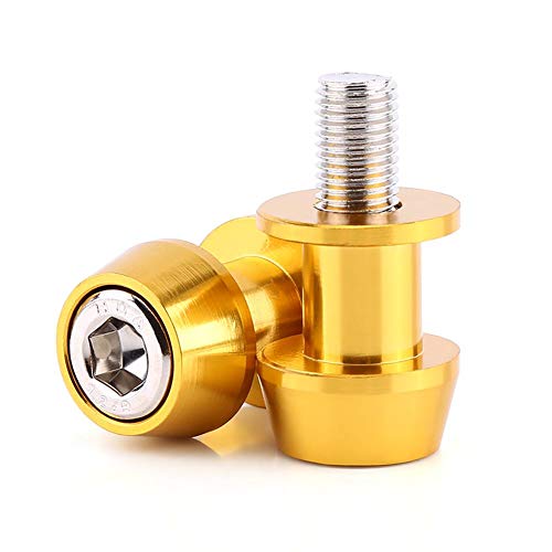 Aramox Swing Arm Stand Screw, 8/10mm Aluminum Alloy Spool Sliders, Gold Protector Solutions for Motorcycle Performance - color: Gold, size: 10MM