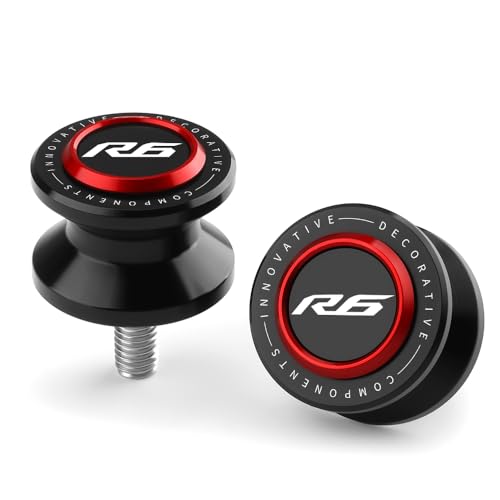 M6 Motorcycle Swingarm Spools Slider Compatible With YAMAHA YZF R6 1999-2020 2021 2022 | Swing Arm Stand Bobbins Screws YZF-R6 YZFR6 YZF600 YZF600R Accessories (red) - color: red