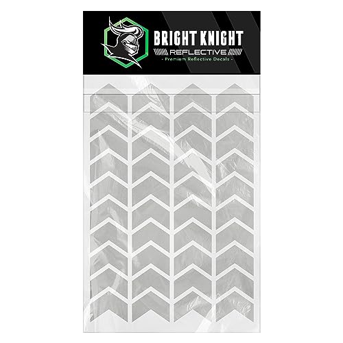 Bright Knight Decals Chevron Hard Hat Reflective Stickers, 1" White Acyclic Adhesive Vinyl Tape Made with 3M Reflector Tape, Bicycle Helmet Reflective Tape Outdoor Waterproof for High-Visibility - color: White, size: 1 pk