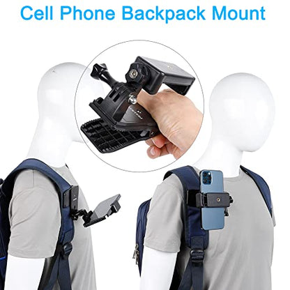 PellKing Phone First-Person Perspective Shooting Mounting,Accesssory Kit with Chest Mount/Head Strap/Neck Holder/Backpack Strap Mount,for iPhone Samsung Oneplus and GoPro Action Camera More
