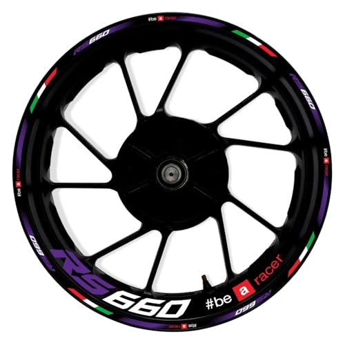 Awonderful 17"Wheel Rim Stickers For Aprilia RS660 2020-2023,Purple | Reflective Vinyl Wheel Stripe Kit. Waterproof, Self-Adhesive Decals, Decorate Motorcycle Wheel Rims, Easy to Paste - color: Purple