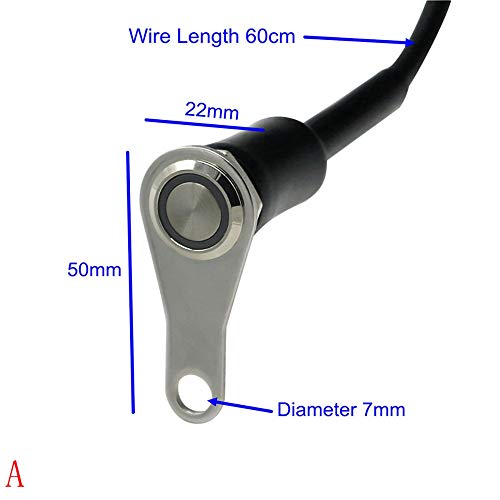 RAYANA Universal Stainless Steel LED Motorcycle Switch ON-Off Handlebar Adjustable Mount Waterproof Switches Button DC12V Fog Light (Color : A-Blue- Latching Action))