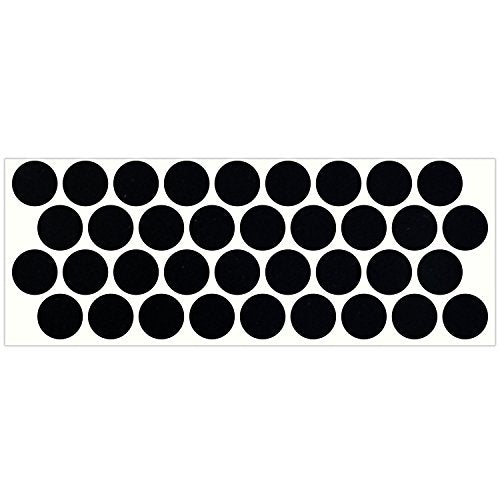 LiteMark Reflective Black 1 Inch Circle Sticker Decals for Helmets, Bicycles, Strollers, Wheelchairs and More - Pack of 36 - color: Black