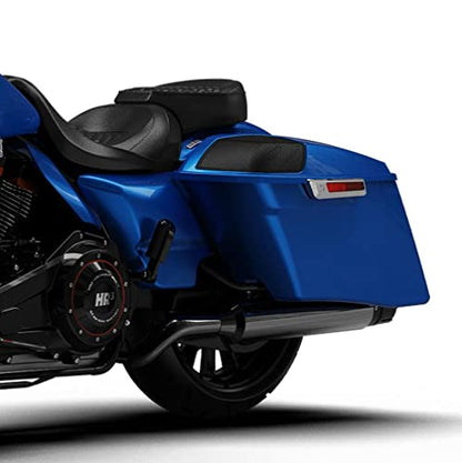 HR3 Electric Blue 4" Stretched Hard Saddlebags w/Speaker Lids Compatible with 2018 Street Glide FLHX (Replace for OEM) - color: Electric Blue