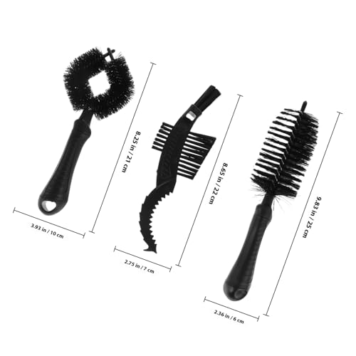 Mikinona Bike Chain Cleaner Brush Set 3pcs Ergonomic Motorcycle Chain Cleaning Tool Multi-Function Reusable Brush Kit for Bicycle and Motorcycle Maintenance