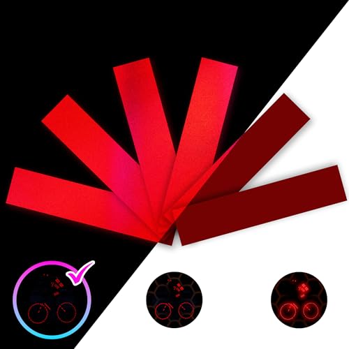 LOOM Reflective Stickers for Helmet | 6pcs Engineer red | Similar to 3M Reflective Tape | Bike Reflectors for Night Riding, Mailbox reflectors | Waterproof hi vis Decals for Car, Trailer - color: Engineer_red
