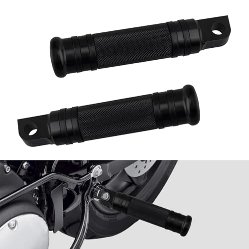 Motorcycle Foot Pegs, Black CNC Aluminum Mounting Footpegs, Motorbike Passenger Footrests Pedals Compatible with Harley Dyna, Sportster, Road king, Forty Eight