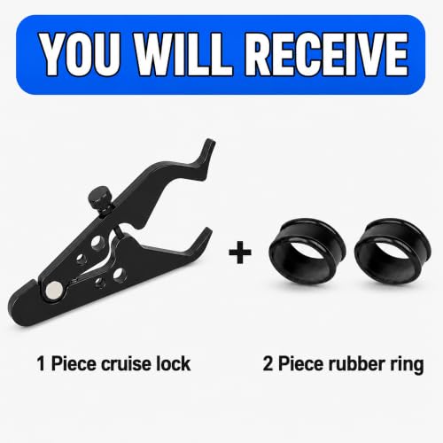 PSLER Motorcycle Cruise Control Throttle Lock Universal Aluminum Clamp,2Pcs | Universal throttle cruise assist,Aluminum clamp design,Black
