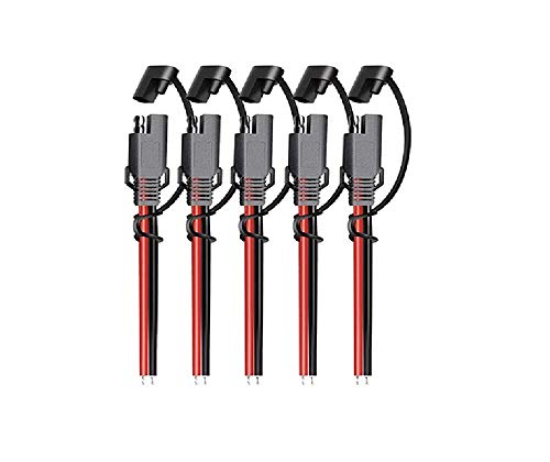 iMESTOU 16AWG SAE Cables SAE Power Extension Cable 2 Pin Quick Disconnect DC Connector Cord Plugs 12V 30CM with Waterproof Caps for Motorcycle Car Battery Jump Starter Solar Applications(5PCS) - color: 5PCS