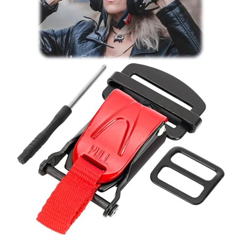 Helmet Quick Release Buckle Kit Stainless Steel Ratcheted Chin Strap Adapter for Motorcycle Helmets Easy Installation - color: Red1