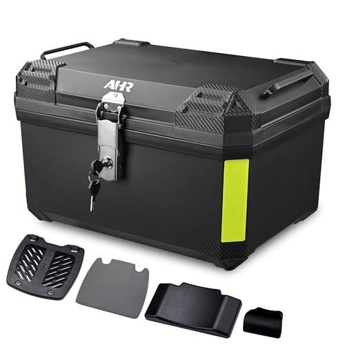 Yescom AHR 65L Universal Motorcycle Tour Tail Box Scooter Trunk Storage Security Lock - color: Black, size: 65L