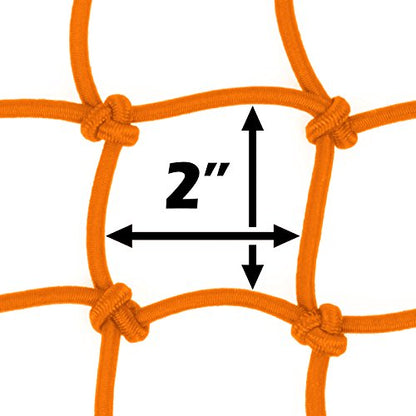 PowerTye 50159 Orange 15"X15" Cargo Net Featuring 6 Adjustable Hooks & Tight 2"x2" Mesh (Each) - color: Orange