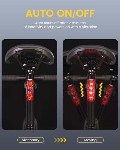 RAVEMEN TR150/TR250 Bike Tail Light, 280° Visible Bike Rear Light with Brake Detection and Auto On Off Feature, 3 Mounting Options - style: Tr250