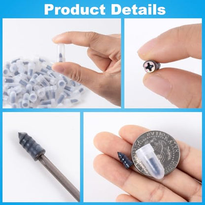 40 Pcs Tire Repair Rubber Nail Kit, Screws in Tire Plugs, Spiral Puncture Vaccum Tires Kits, Self Service Screw Plug Fast Tool for Auto, Motorcycle, Bike (Black, Small) - color: 40 Pcs, Small