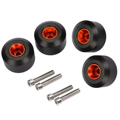 Duke 125 390 2012-2024 Frame Sliders - 4pcs Motorcycle Front Rear Fork Wheel Crash Protector for DUKE 125 390 Duke 200 RC125 RC390 RC250 2012-2019 2020 2021 2022 2023 2024- Black