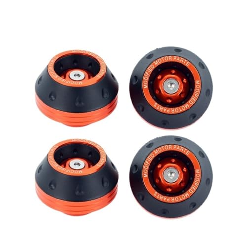 Motorcycle Frame Slider 4PCS Universal Motorcycle Wheel Protection Crash Cups Colorful Motorbike Protector Damping Moto Accessories - color: Orange x4
