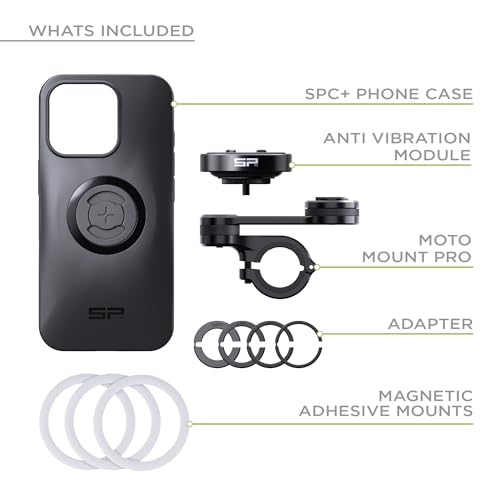 SP CONNECT Moto Bundle II with Anti Vibrations Module| SPC+ | Compatible with for iPhone 15 Plus| Motorcycle Phone Mount |Phone Mount for Motorcycle Handlebars | Cell Phone Holder - style: iPhone 15 Plus