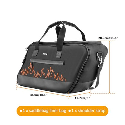 Mofun Saddlebag Liner Bags Hard Saddle Liner bag Organizer With Red Compatible with Harley Touring Street Road Electra Glide Road King 1993-2025, 2 Bags - style: Black With Orange Liner