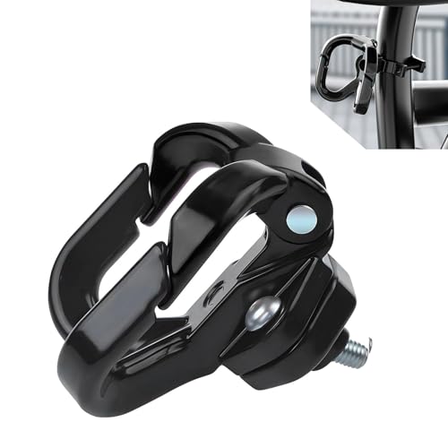 Motorcycle Helmet Hanger, Hanging Scooter Pothook Hook Accessories, Electric Scooter Handlebar Luggage Bag Holder with Double Claw Hook, Universal for Most Moped Scooters Bicycles (Black) - color: Black