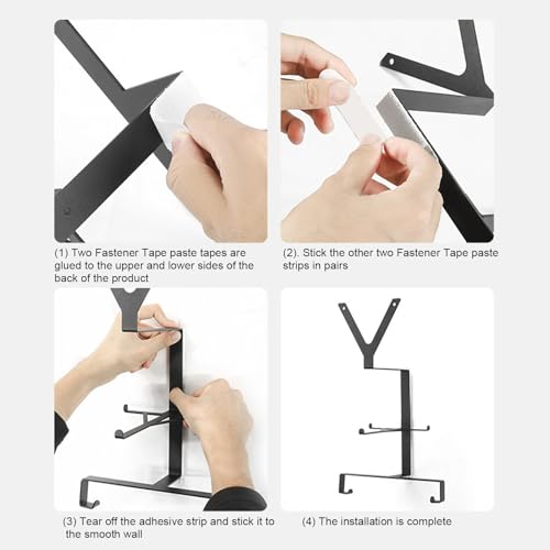 Wall Mount Motorcycle Helmet Holder, Bicycle Helmet Rack Display Hanger, Storage Organizer for Helmet, Goggles, Shoes, Motorcycle Accessories for Garage, Warehouse