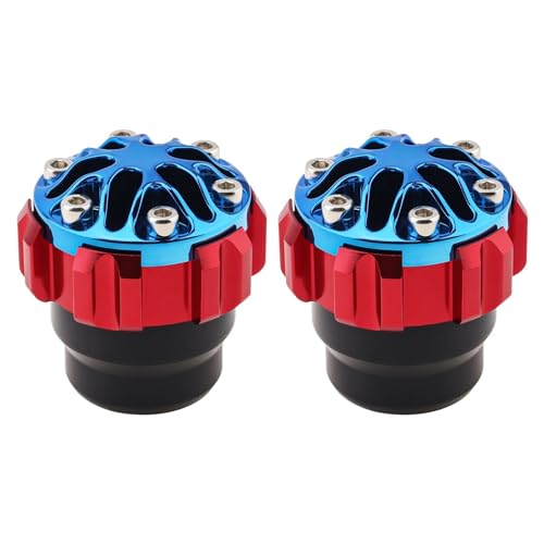 Windance 2pcs Aluminum Alloy 16 mm Front Wheel Frame Sliders for Motorcycles Motocross Moped Scooters Dirt Pit Bikes, Front Fork Anti Crash Sliders (Red,16mm)