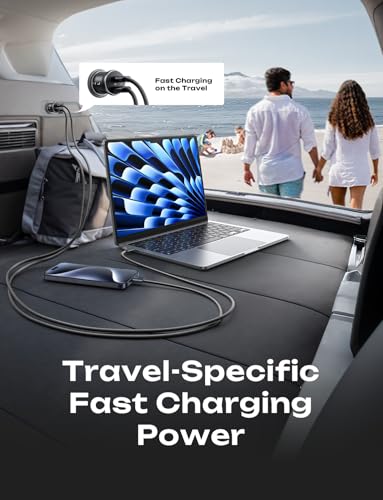 LISEN 90W USB C Car Charger USB C Fast Charge, 45W PD&QC 3.0 Fast Car Charger for iPhone 17 Pro Max 16 15 Pro, Cigarette Lighter USB Charger Adapter for Samsung S26 S25, Android [Metal&Mini] Sockets