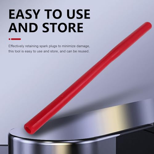 Car Spark Plug Socket, Reusable Rubber Insulation Sleeve Tool, Dual-hole Design Spark Plug Wrench for Easy Installation Removal, Universal for Most Cars, Motorcycles (Red)
