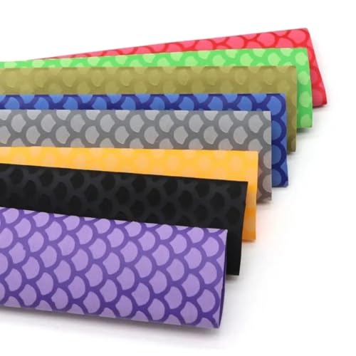 Fish Scale Pattern Heat Shrink Sleeve Wrap Fishing Bulding Handle Cork Rod Grip with Non Slip Waterproof and Insulation 1 Meters 8 Color 6 Size Choice Durable Repair (Purple, 1M-30MM) - color: Purple, size: 1M-30MM