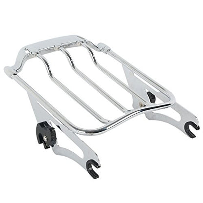 TCT-MOTORPARTS Detachable Upright Sissy Bar Passenger Backrest W/Pad Luggage Rack Docking Kits Fit For Harley Street Glide Road King 14-25 - color: Chrome #4(2014-2025)