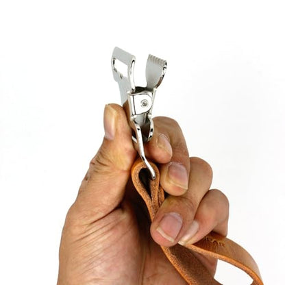 Leather Glove Clips with Metal Hooks - Work Glove Holders for Duty Belts, Electricians And Filming Work Construction - color: Brownl