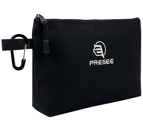 Heavy Duty Canvas Tool Pouch, Multi-Purpose Zipper Utility Bag, Durable Storage Organizer for Tools, Makeup, Cords & Travel Accessories - Black - color: black