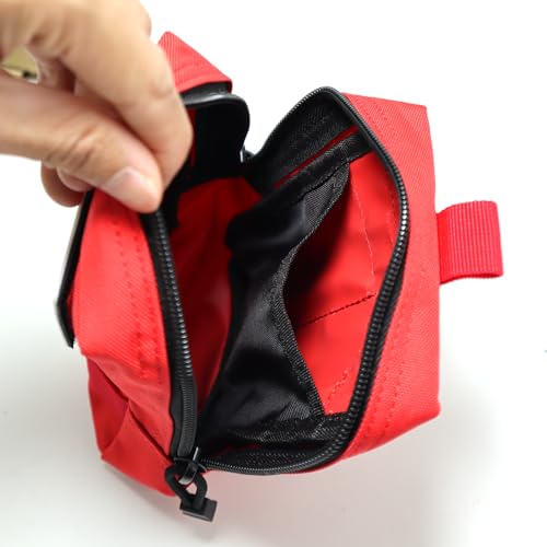 2 Pack Small Molle Pouches - Tactical Compact Water-Resistant EDC Pouch Bag Utility Belt Pouch Waist Pack Bag - color: Red