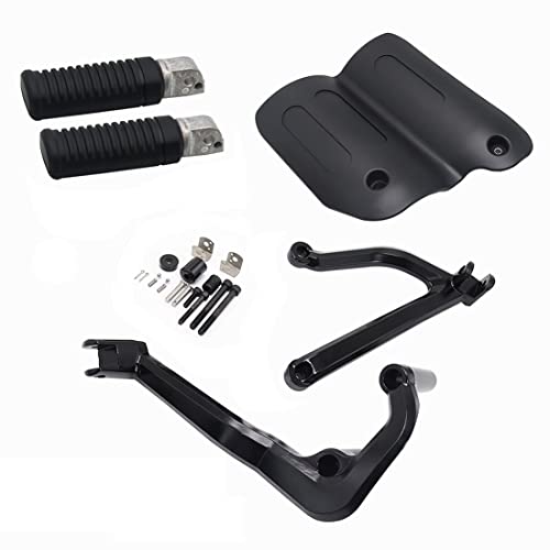 Motorcycle Black Rear Passenger Foot Pegs Rests Pedal w/Mount Heat Shield Deflector Cover For Harley Sportster S 1250 RH1250 RH 1250 2021-later