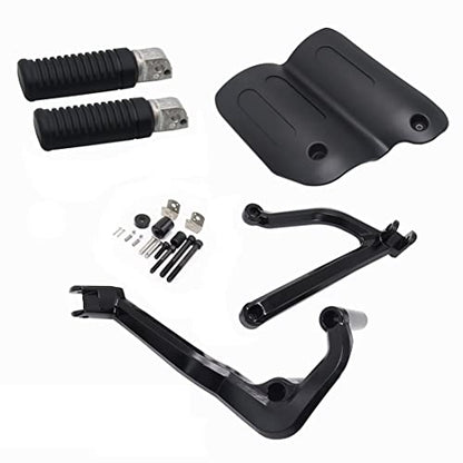 Motorcycle Black Rear Passenger Foot Pegs Rests Pedal w/Mount Heat Shield Deflector Cover For Harley Sportster S 1250 RH1250 RH 1250 2021-later