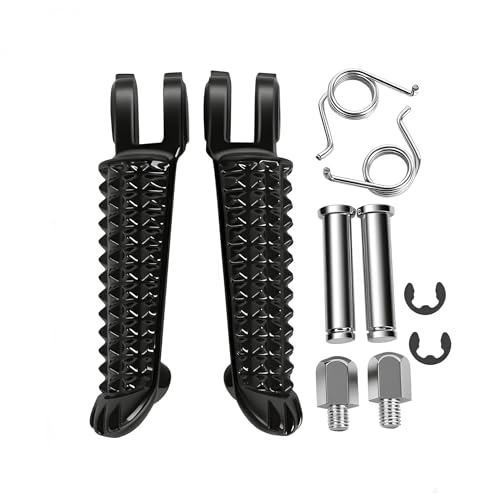 Motorcycle Footpeg Front Footpegs Footrests Fit for Yamaha YZF R6 1999-2012 YZF R1 1998-2014 R6S 2003-2008 - color: Black-Front