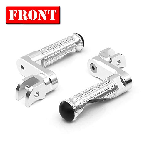 MC MOTOPARTS MPRO Silver 40mm Riser CNC Front Foot Pegs Compatible with YZF R1 00-21 YZF R6 03-19 YZF R1M 15-21 - color: Silver, size: 40mm Extension