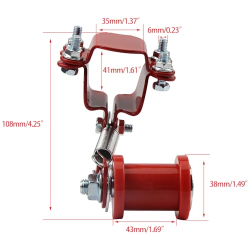 Motorcycle Chain Adjuster Tensioner Guide Roller Compatible with ATV Quad Dirt Pit Bike 4 Wheeler Go Kart Red - color: Red