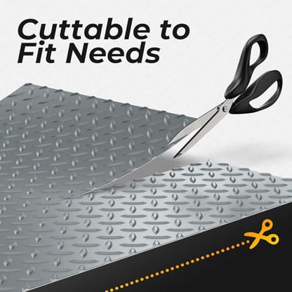 7.8 x 20 FT Garage Floor Mat for Under Car, 2.8mm Thick PVC Garage Flooring Roll, 156 SQFT Non-Slip Diamond Plate Surface, Waterproof & Wear Resistant for Mid-Size SUV, Sports Car