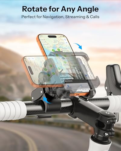 OMOTON Bike Phone Holder 2-Pack, Anti-Vibration Shockproof Motorcycle Phone Mount with Quick Lock & 360° Swivel - Fits Handlebars & Rearview Mirror, for iPhone Samsung All Phones, Black & Black - color: 4-Black & Black