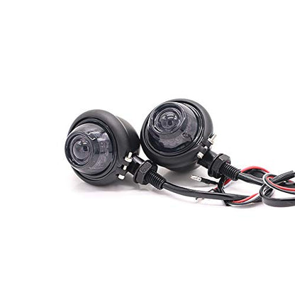 0951 Universal Motorbike LED Indicator Light Turn Signal (Black) - color: Black