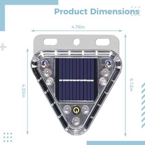 2 Pcs Solar Lights for Trucks, Hazard Warning, Metal Bracket Design, Triangle Tail Light, Waterproof