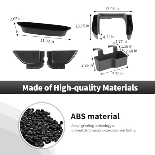 5PCS Center Console Organizer Interior Storage Accessories Fit for 2011-2018 Jeep Wrangler JK JKU Passenger Side Grab Handle & Gear Shift Trim & Front Door Net Pocket & Armrest Box Outer Storage Box