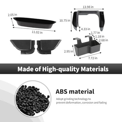 5PCS Center Console Organizer Interior Storage Accessories Fit for 2011-2018 Jeep Wrangler JK JKU Passenger Side Grab Handle & Gear Shift Trim & Front Door Net Pocket & Armrest Box Outer Storage Box