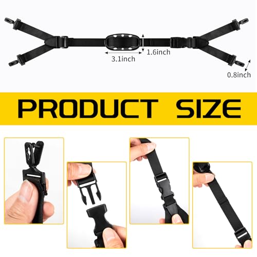 4Pack Universal Hard Hat Chin Strap, Y Shape Black Elastic Strap for Construction and Industrial Worker Hat, Black Helmet Elastic Straps for Bike Helmet