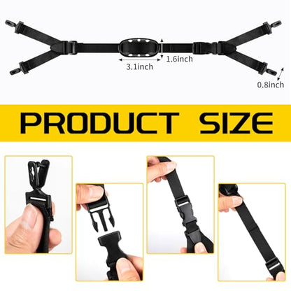 4Pack Universal Hard Hat Chin Strap, Y Shape Black Elastic Strap for Construction and Industrial Worker Hat, Black Helmet Elastic Straps for Bike Helmet